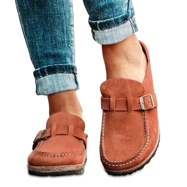 Zuecos cómodos informales para mujer, sandalias sin cordones de gamuza, zapatos de verano para el hogar y la oficina huangjie unisex