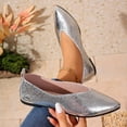 thumbnail image 2 of longantii Mary Jane Shoes Women Slip on Dressy Ballerina Flats 2026 New Trendy Non-Slip Shoes for Office Casual Work Silver, 2 of 9