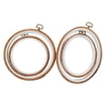 thumbnail image 1 of Juego de 4 aros de bordar ovalados y redondos para punto de cruz, colgantes circulares para manualidades y creación de joyas. C, 1 of 6