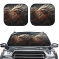thumbnail image 2 of Balery 2 Piece Abstract White Dragon Car Windshield Sun Shade|Foldable Front Windshield Shade for Car Front Window for Most Sedans SUV Truck-Large, 2 of 7