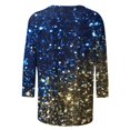 thumbnail image 4 of Fiudx Ofertas Del Día Blusa Holgada con Cuello Redondo Retro y Manga Tres Cuartos a La Moda para Mujer, 4 of 5