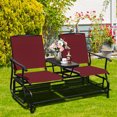 thumbnail image 4 of Costway 2 Person Outdoor Patio Double Glider Chair Loveseat Rocking Wine, 4 of 10