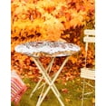 thumbnail image 5 of Round Fitted Tablecloths with Elastic Edge Thanksgiving Pumpkin Oil-Proof Waterproof Wipeable Table Cover for Kitchen Dining Party Decor Fall Eucalyptus Leaves Table Clothes,36" - 44", 5 of 6