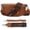 Brown, variant on Leather Waist Belt Bag with 2 Detachable Straps, Stylish Unisex Crossbody Hip Pack for Travel, Italien Handcrafted Fanny Pack in 8 Colors