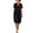 Black, variant on Women's V Neck Short Sleeve Midi Dress Surplice Front With Pockets Loose Fit Casual Linen Blend Summer Dress
