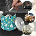 thumbnail image 4 of Yayeee Ashtray with Lid for Cigarette Smokeless Stainless Steel Home Ash Holder, Small Daisy, 4 of 7