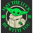 thumbnail image 2 of Women's Star Wars: The Mandalorian Grogu St. Patrick's Day May the Luck Be With You Graphic Tee Black Medium, 2 of 4