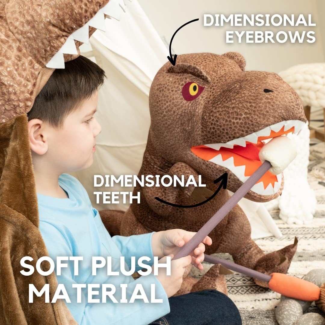 Jurassic World T-Rex Shaped Oversized Cuddle Pillow 47 Inches Kids Bedding Super Soft Plush Doll For age 3 Years and Up
