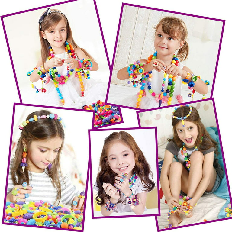 Girls Pop Beads Set - Creative DIY Jewelry Making Kit for Kids