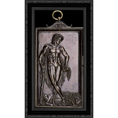Hercules resting after the fight with the lion deNemee 16x24 Black Ornate Wood Framed Canvas Art by Mantegna, (Hercules Best Fight Scene)