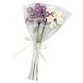 thumbnail image 1 of Flores artificiales sin ensamblar para ensayo de boda en interiores y exteriores. morado y blanco, 1 of 3