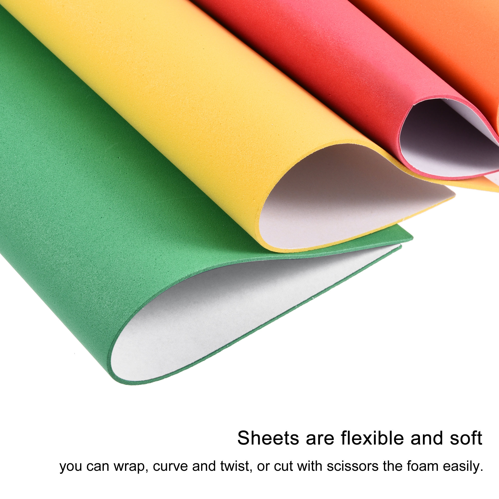 Uxcell Colorful Eva Foam Sheets Self Adhesive 7.8 x 11.8 inch 1.8mm Thickness for Crafts DIY, 1 Set