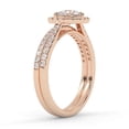 thumbnail image 4 of AFFY Halo Solitaire Bridal Ring Set, 1.10 Cttw Lab Grown Diamond Engagement Wedding Rings for Women 10K Solid Rose Gold F-G, VS-SI Quality Ring Size-4, 4 of 6