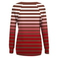 thumbnail image 3 of Long Sleeve Tops for Women with Pockets Striped Print V Neck Loose Tunic T-shirts Casual Spring Fall Tees (L, Red), 3 of 6