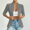 thumbnail image 3 of Dgankt Women Clothing Women's 3/4 Sleeve Solid Color Hollowed Out Casual Cardigan Jacket, 3 of 6