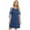 Blue, variant on WBQ Womens Nightgowns 3/4 Long Sleeve Sleepshirts Round Neck Contrast Color Sleepwear Comfy Loungewear Night Dress, S-XXL
