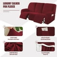 thumbnail image 4 of SHANNA Stretch Recliner Sofa Cover Sofa Slipcover, 3 Seater Couch Cover Furniture Protector, Burgurdy, 4 of 9