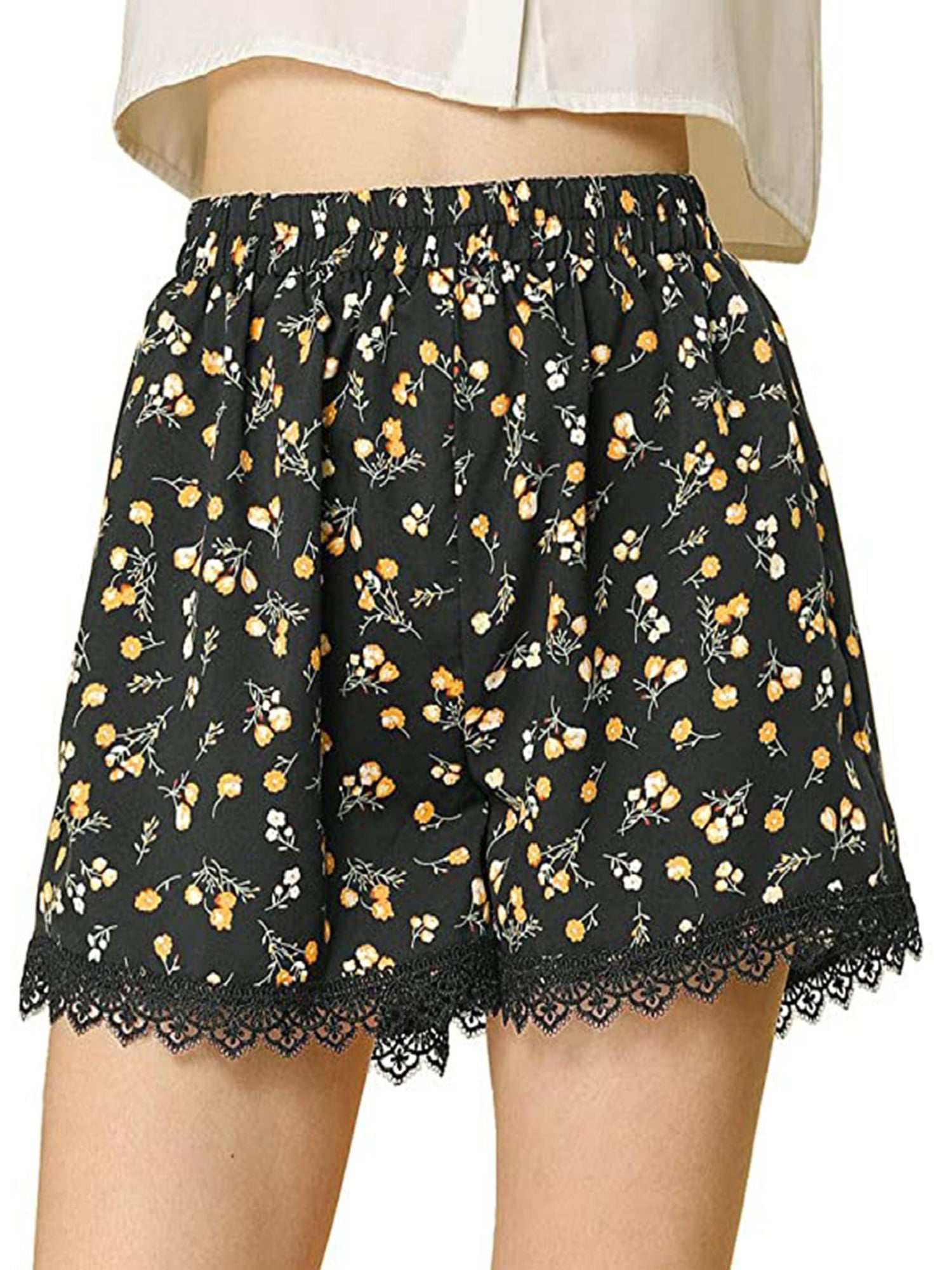 Fashion Short Trousers Hot Pants B.young Hot Pants black flower pattern casual look 