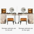 thumbnail image 2 of Lartis Vanity Desk with Mirror and Lights | Makeup Vanity Table with Stool Dressing Table with Drawers Vanity with Lighted Mirror and Side Cabinet for Bedroom, 2 of 13