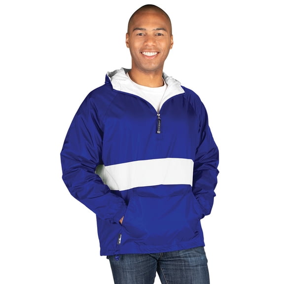 Charles River Apparel 9908 Classic Striped Pullover-Royal/White-L