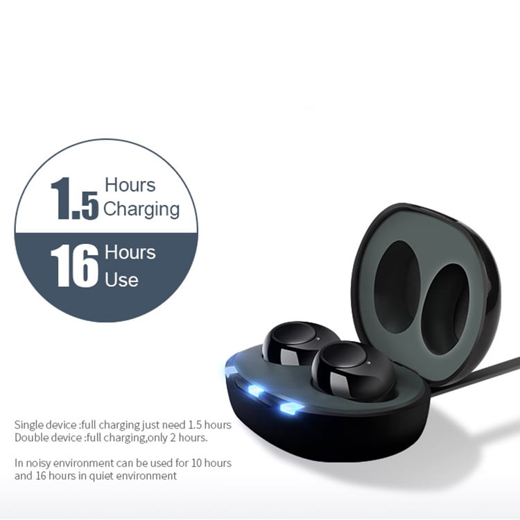 Jinghao JH-A39 Rechargeable Personal Sound Amplifier Product for Ears Seniors Adults with Portable Charging Box Black