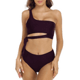 thumbnail image 2 of Hilor Women's One Shoulder High Waisted Bikini Tie High Cut Swimwear Two Piece Swimsuits Bathing Suit, 2 of 7