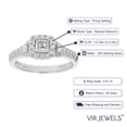 thumbnail image 5 of Vir Jewels 1/2 CTTW Diamond Semi Mount Engagement Ring with Center Princess in Silver Size 7, 5 of 8