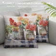 thumbnail image 3 of Chilfamy Flowers Vases Wooden Background Pillow Covers for Couch Sofa Indoor Outdoor Throw Pillow Cover 1PC Zipper Closure 24x24in, 3 of 5