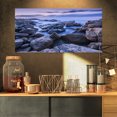 thumbnail image 1 of Bord de Mer Bleu Rocheux le Matin - Œuvre d'Art Moderne sur Toile, 1 of 3