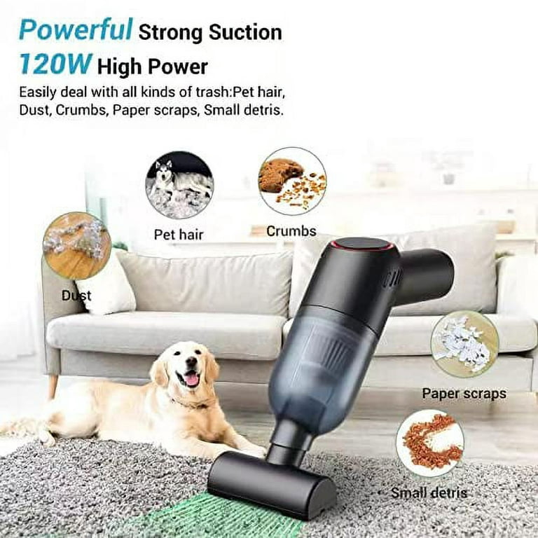 Moosoo Strong Suction handheld Vacuum, Cordless Wet Dry Hand Vacuum,  Rechargeable Handy Vac for Car & Pet Hair