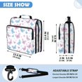 thumbnail image 3 of Zipper Binder with Shoulder Strap 2 inch 3 Ring Waterproof File Folder Organizer Bag 500 Sheet Pink and Blue Butterflies, 3 of 8