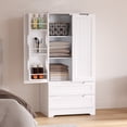 thumbnail image 3 of Pantry Storage Cabinet with Doors and Drawers , Aiho 47 " Tall Freestanding Food Pantry Cabinet for Kitchen & Bathroom, White, 3 of 9