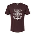 thumbnail image 2 of Wild Bobby, My Savior Is Tougher Than Nails Revelation 1:18, Inspirational Christian, Men Premium Tri Blend Tee, Cardinal, Small, 2 of 5