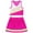 A Hot Pink, variant on Alvivi Kids Girls Cheer Leader Costume Cheerleading Crop Top with Pleated Skirt Set 6-16