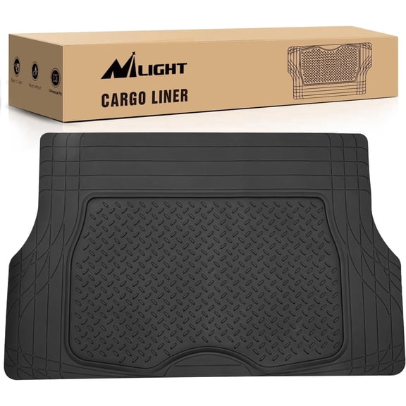 Nilight Rubber Cargo Mats for Cars Trucks SUVs, Universal Trim to fit for Most Vehicles, All Weather Protection Heavy Duty Cargo Liners