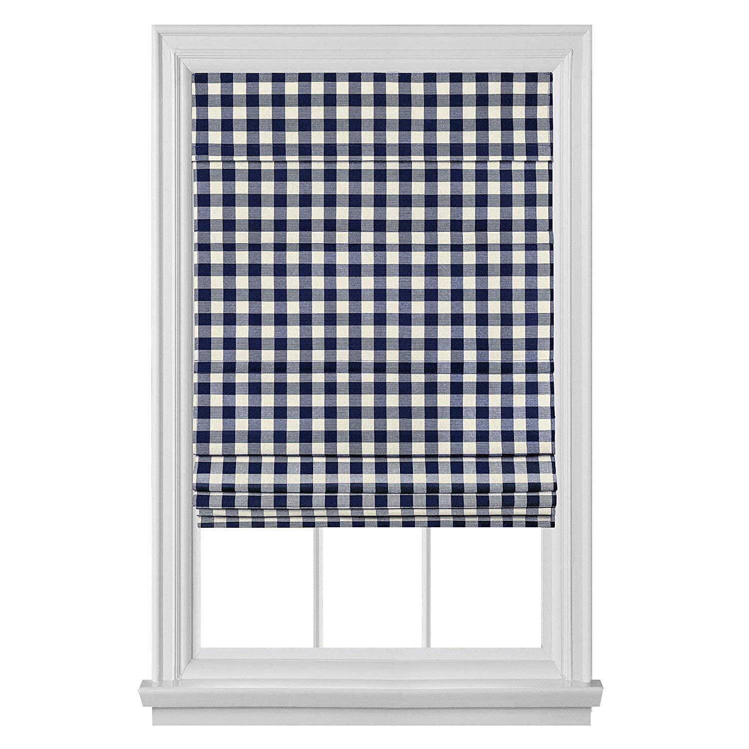 Powersellerusa Cordless Buffalo Plaid Curtains Roman Shades For