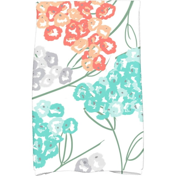 Simply Daisy 18" x 30" Hydrangeas Floral Print Kitchen Towel