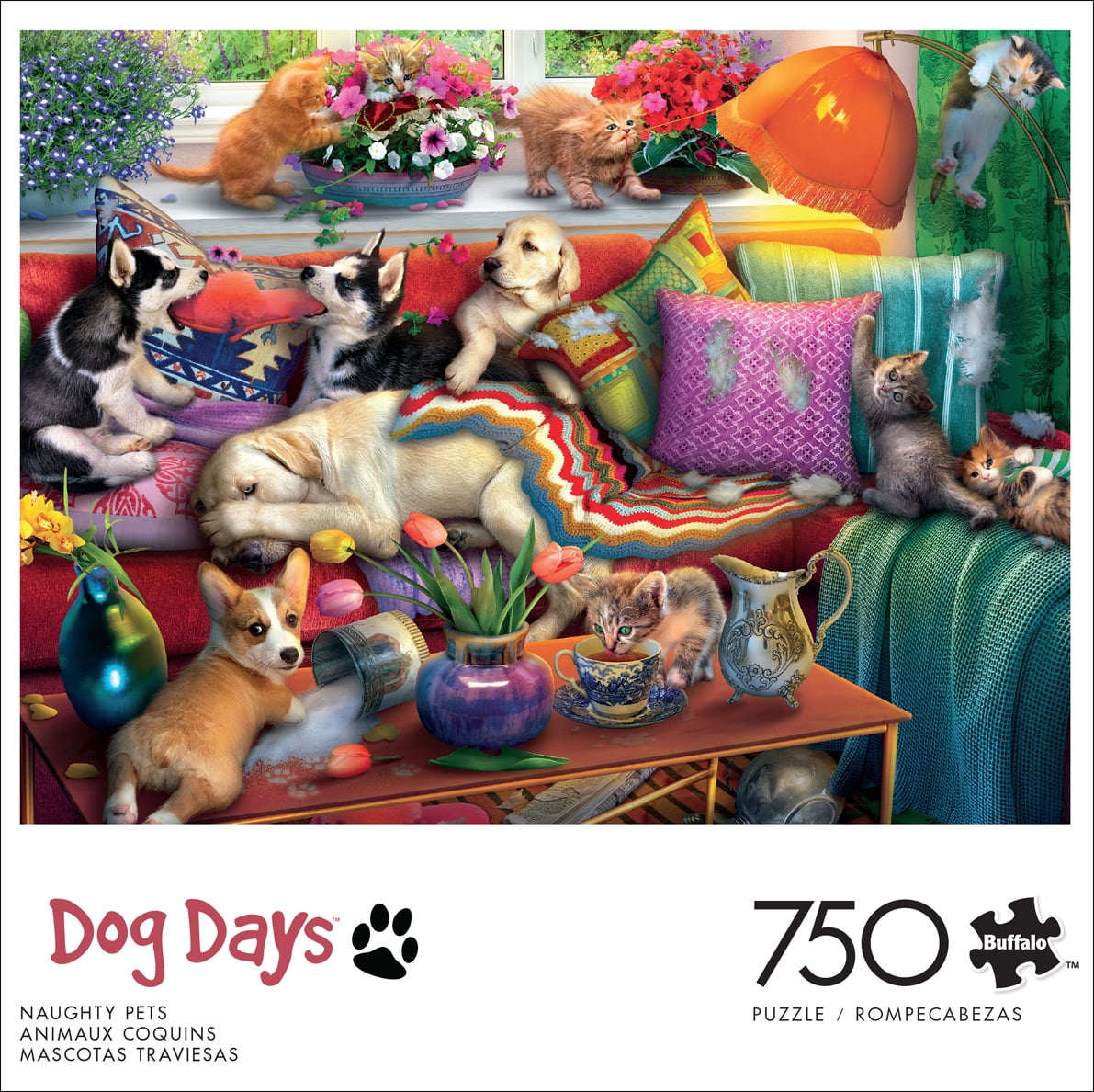 Buffalo Games Eduard Naughty Pets 750 Piece Jigsaw Puzzle for Adults Challenging Puzzle Perfect for Game Nights - Finished Puzzle Size is 24 x 18