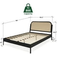 thumbnail image 2 of Aurelia 14 Inch Signature Bed Frame with Headboard - Bohemian & Mid Century Modern Style - Wood Slat Support - No Box Spring Needed - Easy Assembly - Black, Queen, 2 of 5