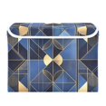 thumbnail image 7 of Yayeee Collapsible Storage Bin with Lid Fabric Closet Decorative Basket with Handles, Blue Geometric Pattern, 7 of 7