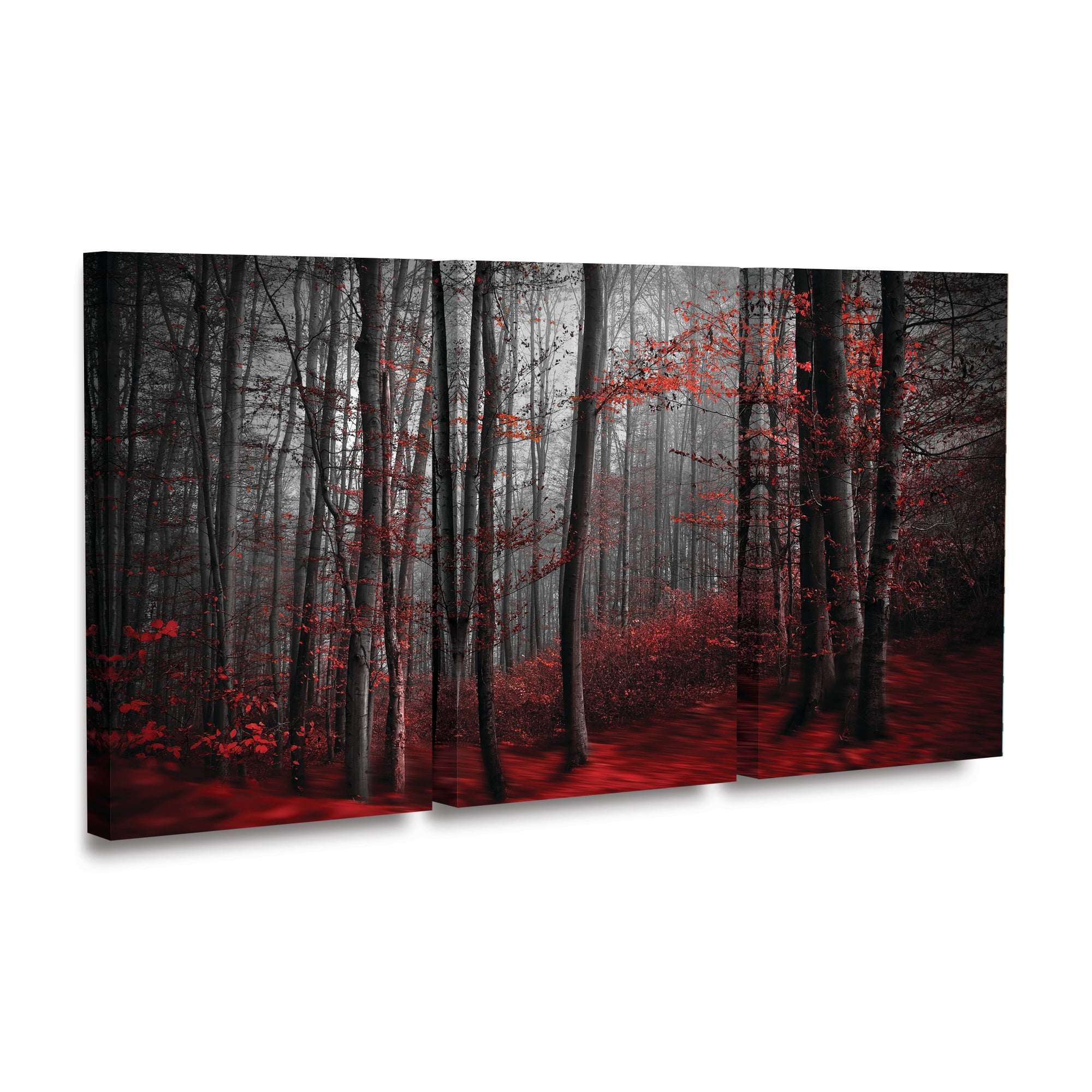 Samanta Bloody River 3 Panel  Canvas Wall Art Set by Trademark Fine Art