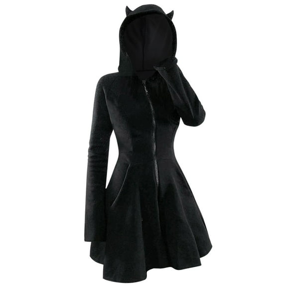 Chaqueta y abrigo informal de manga larga con capucha para mujer, moda informal, color, manga larga, con capucha, para mujer
