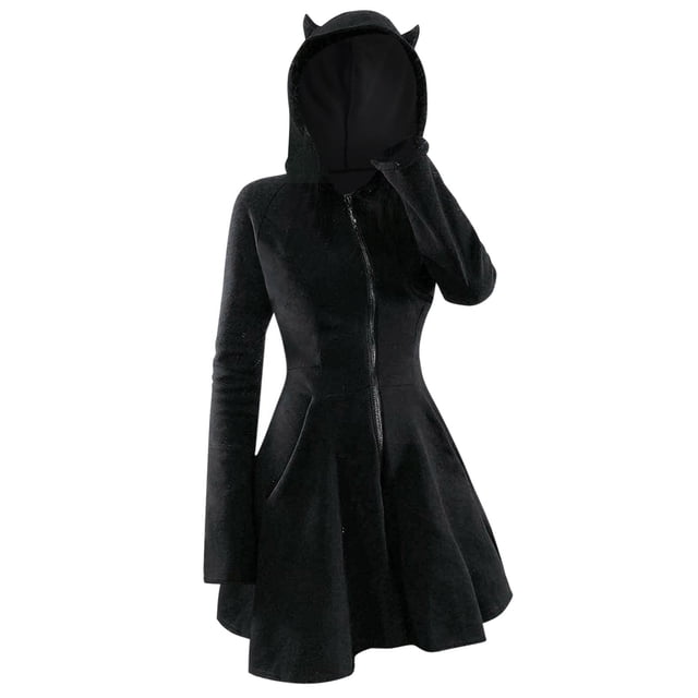 Chaqueta y abrigo informal de manga larga con capucha para mujer, moda informal, color, manga larga, con capucha, para mujer