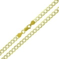 thumbnail image 1 of 14K Gold Plated Sterling Silver Cuban Pave Chain Necklaces 3MM-10.5MM, Solid 925 Italy, Next Level Jewelry, 1 of 7