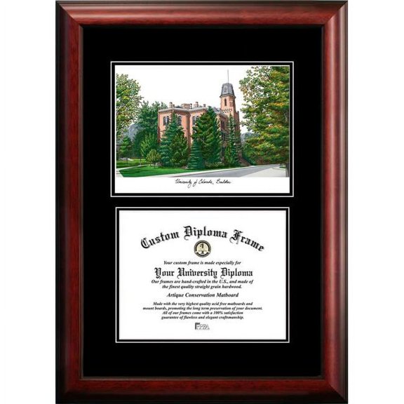 Campus Images CO995D-108 8 x 10 in. University of Colorado, Boulder Diplomate Diploma Satin Mahogany Frame