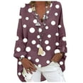 thumbnail image 4 of Viikei Long Sleeve T Shirts for Women Plus Size Long Sleeve Shirts for Women Clearance under $10 Plus Size Women Casual Long Sleeve Print Loose V-neck Shirt Blouse Top, 4 of 4