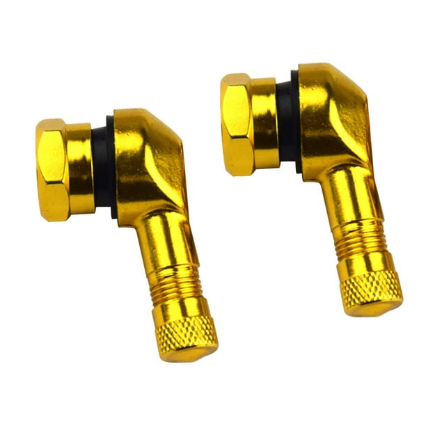 2 Vástagos de válvula para neumáticos de motocicleta, vástago de neumático de rueda en ángulo de 90 grados. Amarillo claro