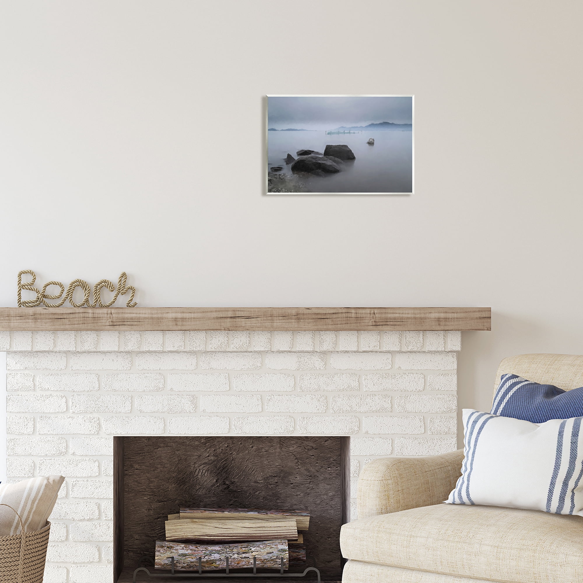 Stupell Industries Foggy Sea Landscape Nature Painting Unframed Art Print Wall Art, 15 x 10