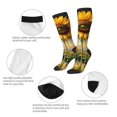 thumbnail image 5 of Vsdgher Artistic Oil Painting Sunflower Print Thigh High Socks Extra Long Stretchy Sock Women Over Knee High Opaque Stocking Daily Wear, 5 of 5