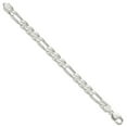 thumbnail image 2 of White Sterling Silver bracelet Chain style Anchor Figaro Men's 8 in 8.75 mm, 2 of 3